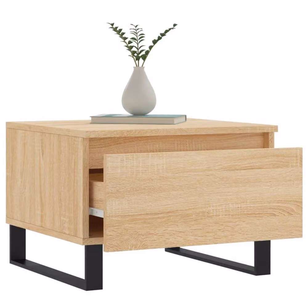 Berkfield Home Set of 2 Sonoma Oak Coffee Tables in Brown, W/D/H: 50 x 46 x 35 cm – 3