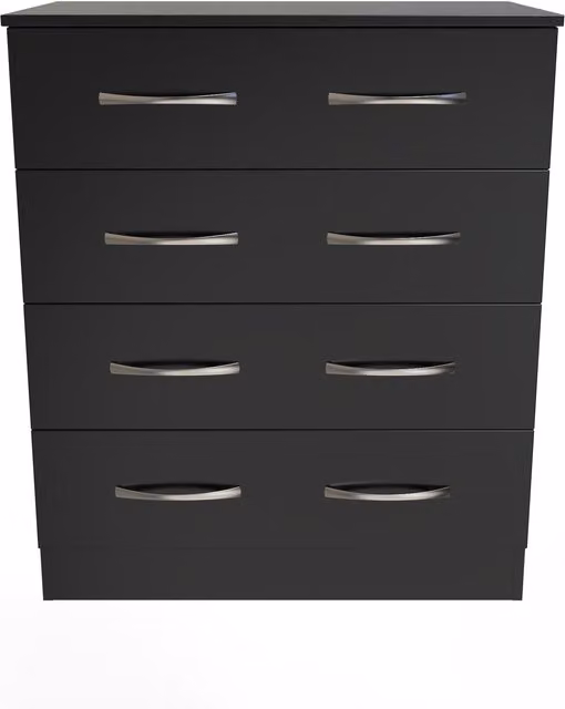 Ready Assembled 2 U Hampshire 4 Drawer Chest in Black