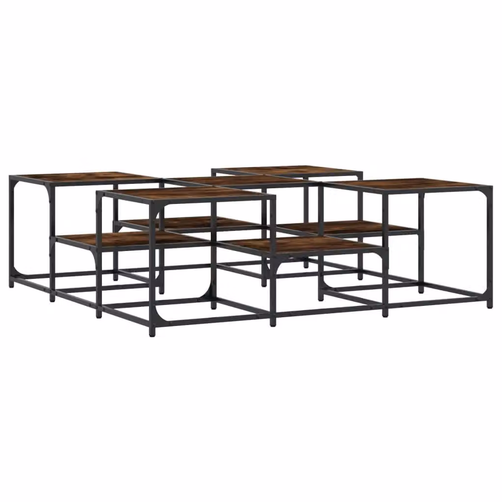 Berkfield Home Smoked Oak Coffee Table in Brown, W/D/H: 121 x 121 x 40 cm – 2