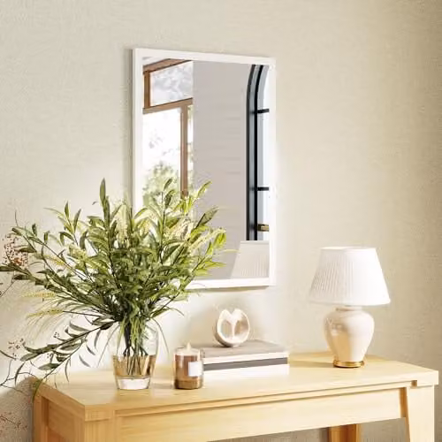 HOMCOM White Rectangular Wall Bathroom Vanity Mirror, W: 40 cm, H: 60 cm – 2