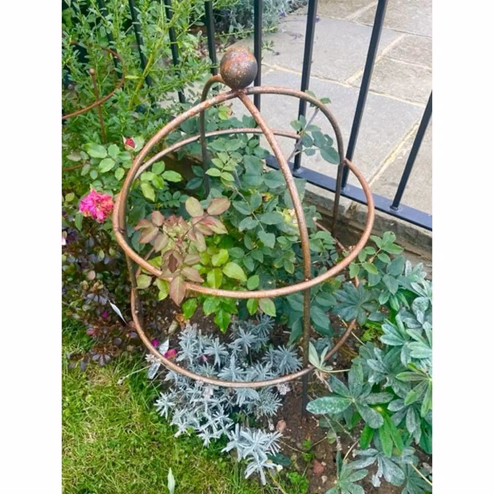 Poppyforge Chelsea Range Small Metal Cloche Plant Support Obelisk in Bronze, W/D/H: 49.5 x 49.5 x 69.6 cm – 2