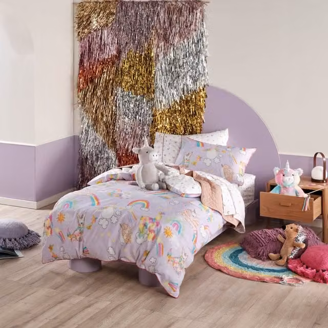 Linen House Terrys Unicorniverse Childrens Cotton Bedding in Multi Colour