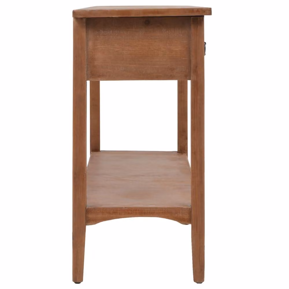 Berkfield Rustic Solid Fir Wood Console Table, Brown, W: 126 cm, D: 40 cm, H: 77.5 cm – 3