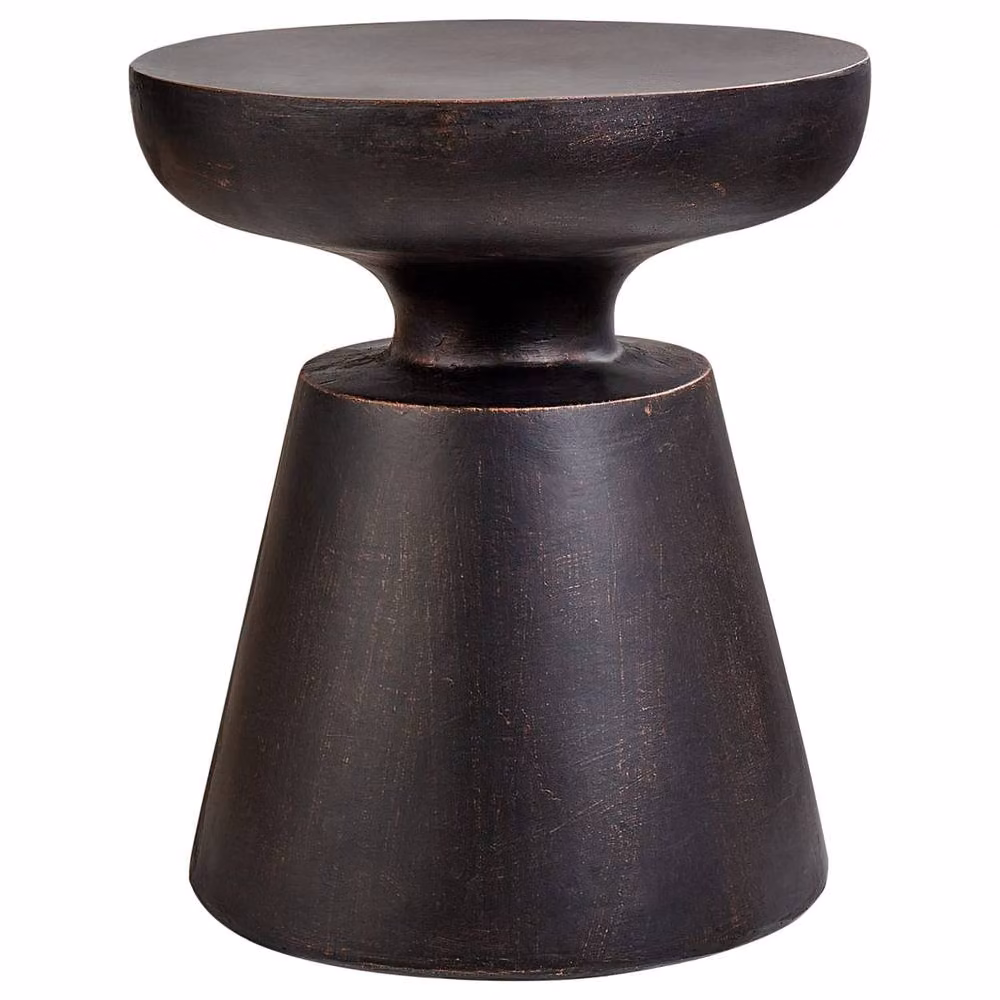Wyld and Coco Accent Side Table in Black Magnesium Oxide and Fibreglass, Diameter: 45 cm – 2