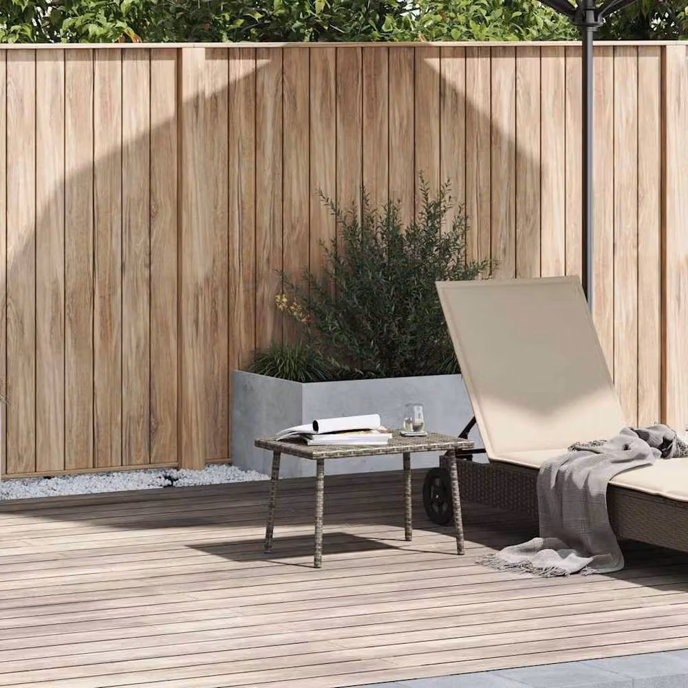 Berkfield Home Modern Grey Poly Rattan Rectangular Garden Coffee Table W/D/H: 60 x 40 x 37 cm – 2