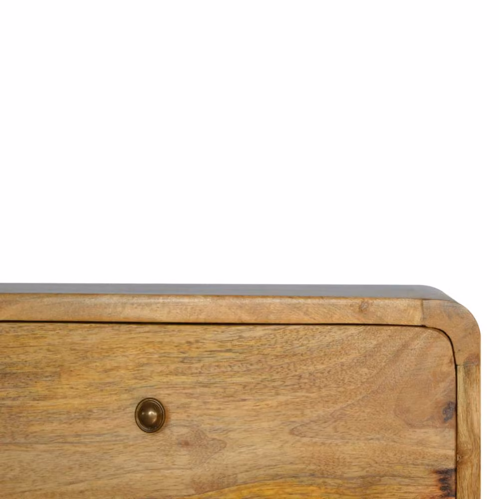 Wyld Haus Gradara 2 Drawer Floating Bedside Table in Brown Natural Oak and Mango Wood W/D/H: 45 x 32 x 25 cm – 3