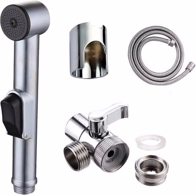 PAWNORA Silver Chrome Hand Held Toilet Shower Head – 1