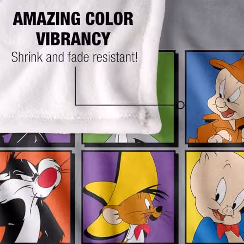 Warner Bros. Looney Tunes Square Portraits Super Soft Fleece Throw Blanket, Multicolour, W: 91.44 cm x L: 147 cm – 3