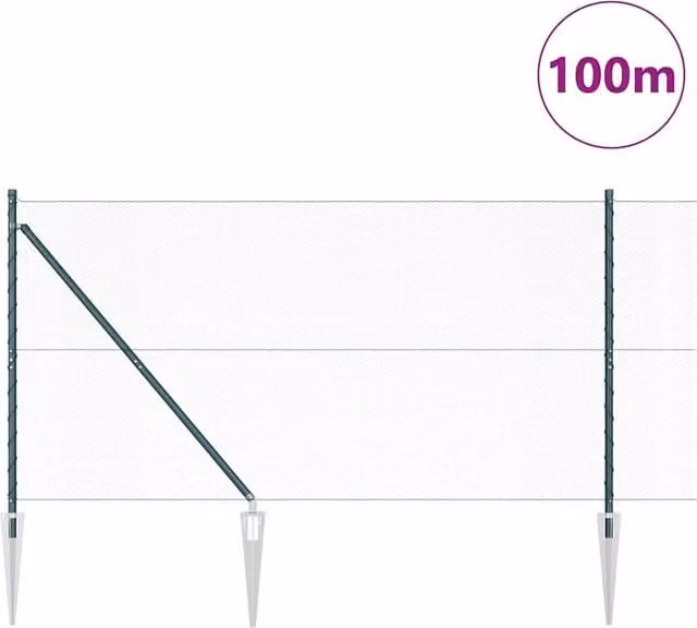 Berkfield Home Hexagon Steel Fence, Green, 2 x 100 m – 1