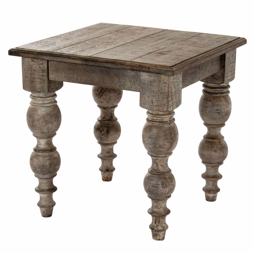 Wyld Haus Montaine Brown Solid Wood Square Side Table – 2
