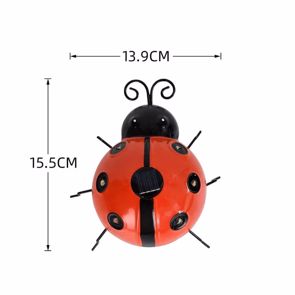 Quipulse Red Seven-Spotted Ladybird Solar Garden Light with Dusk Sensor – 4