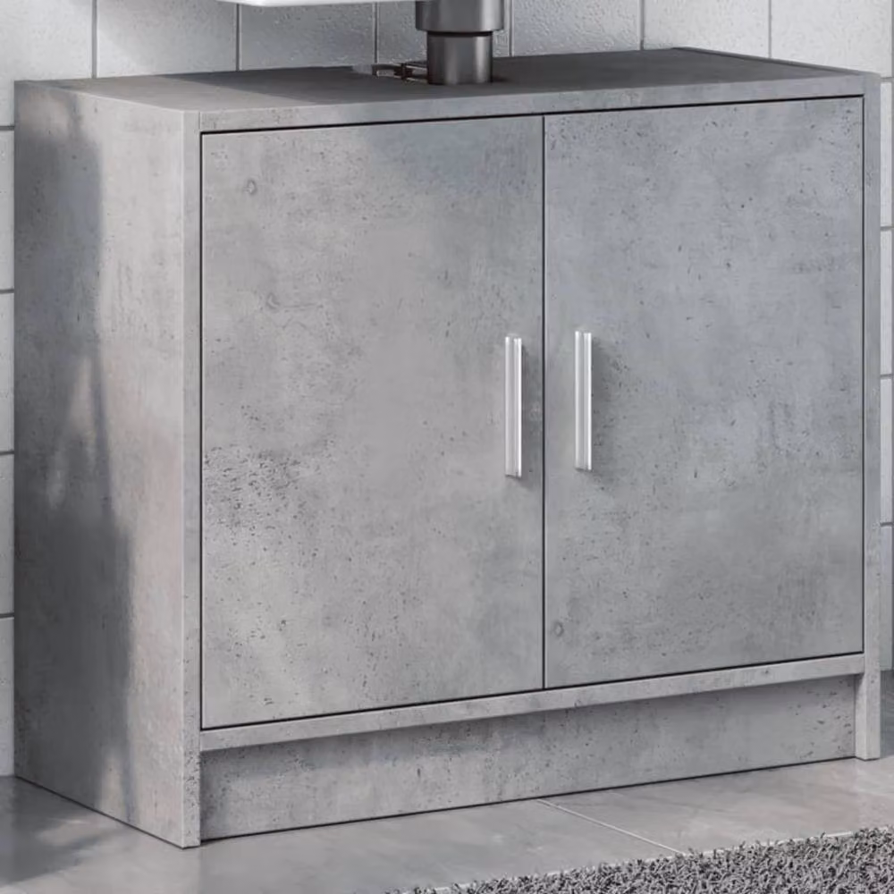 Berkfield Home Freestanding Bathroom Sink Cabinet in Concrete Grey, W/D/H: 63 x 29 x 55 cm – 2