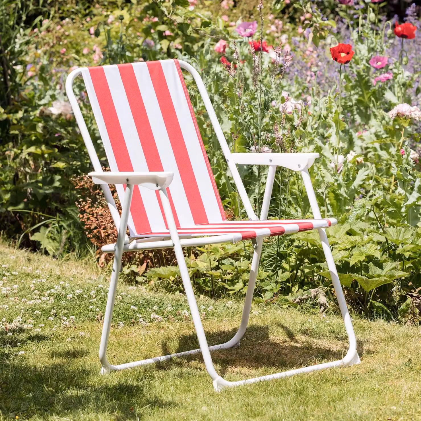 Harbour Housewares Pack of 4 Red Folding Metal Beach Chairs – 2