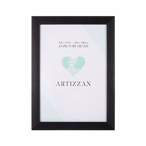 Happy Homewares Modern Black Rectangular A5 Picture Frame for Wall or Tabletop, W: 15 cm, H: 21 cm – 1