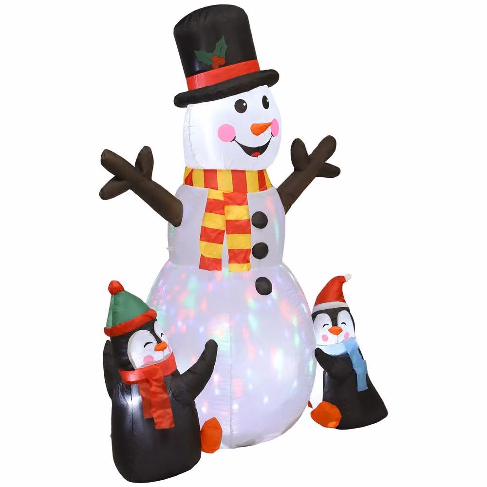 STILVORA Inflatable White Snowman with Multicolour LED Lights – 5
