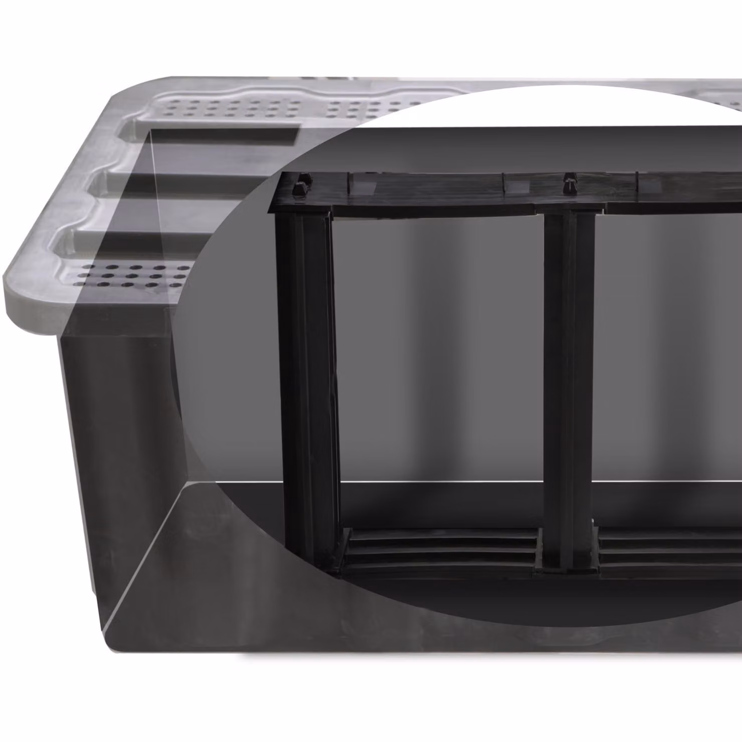 Primrose Heavy-Duty Rectangular Underground Water Feature Plastic Reservoir, Black, 59.5 cm – 2