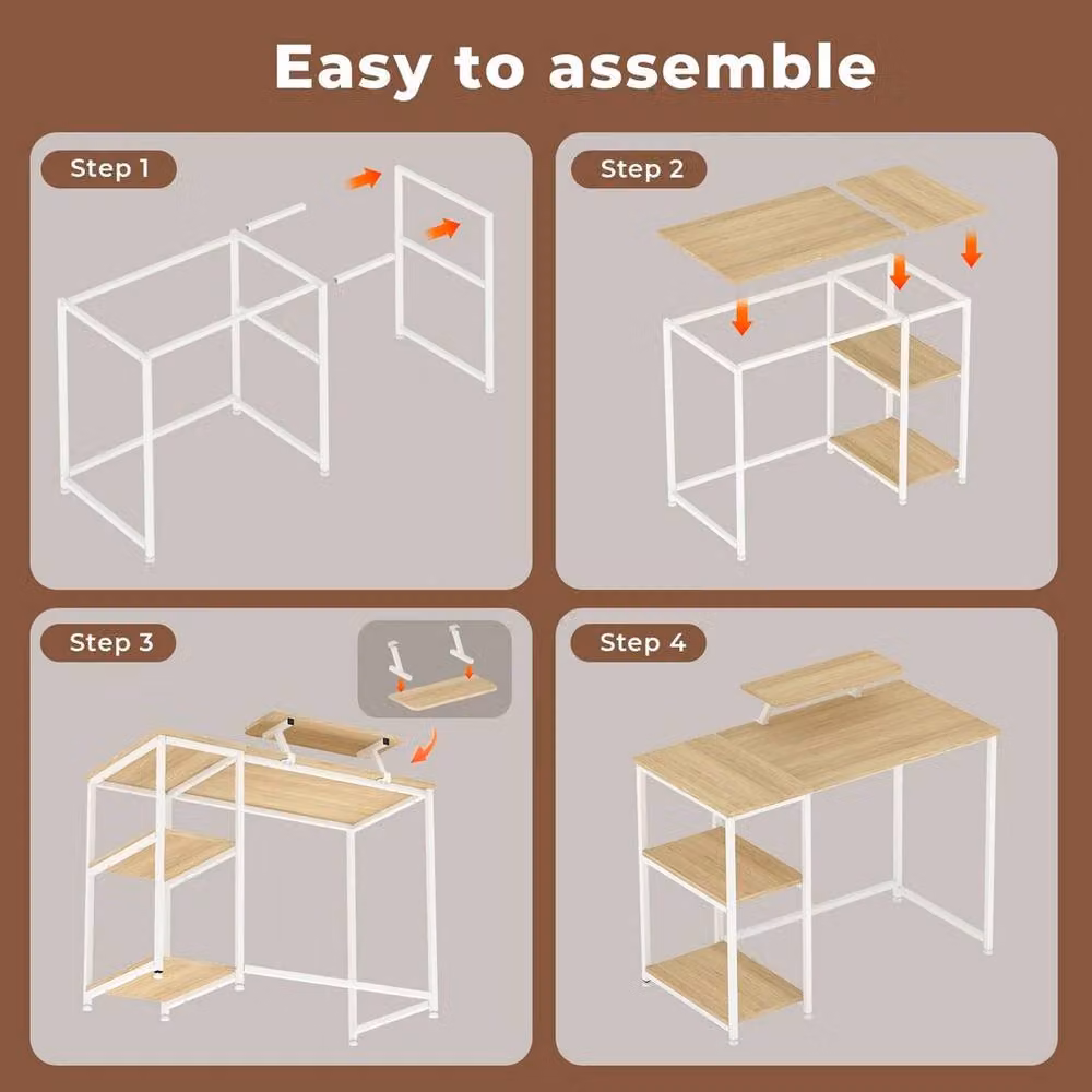 Kelvenix Modern White Computer Desk W/D/H: 100 x 50 x 76 cm – 2
