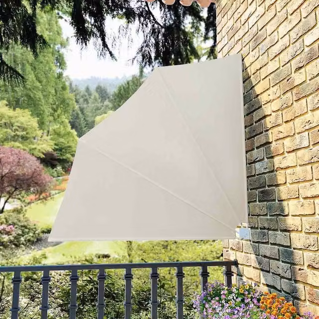 Berkfield Home Collapsible Balcony Side Awning in Beige, W/D/H: 140 x 140 x 140 cm – 1