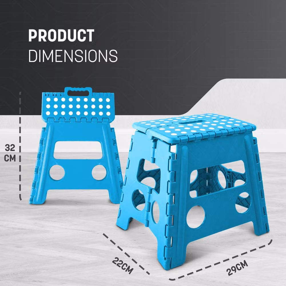 Keplin Heavy Duty Folding Step Stool, Blue, W/D/H: 37 x 22 x 22 cm – 2