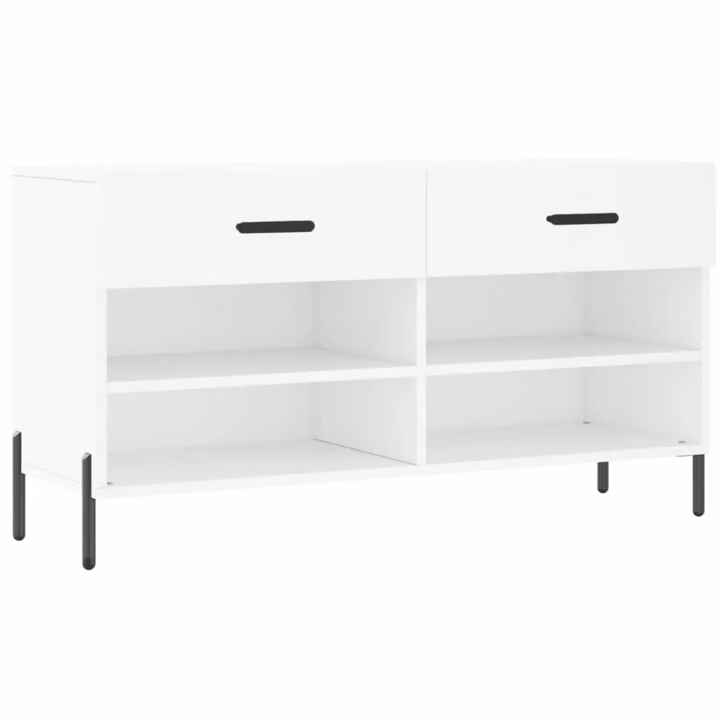 Berkfield Home White Shoe Bench W/D/H: 102 x 35 x 55 cm – 2