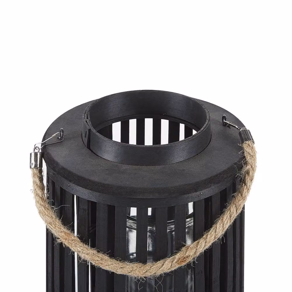 Wyld and Coco Black Boho Style Oval Tabletop Lantern Candle Holder, Height: 40 cm – 4