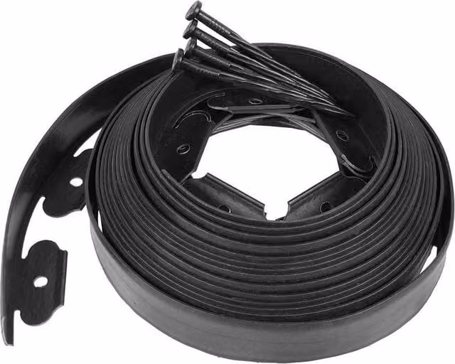 NESTLUNE Flexible Garden Border Grass Lawn Path, Black, W/D/H: 100 x 15 cm