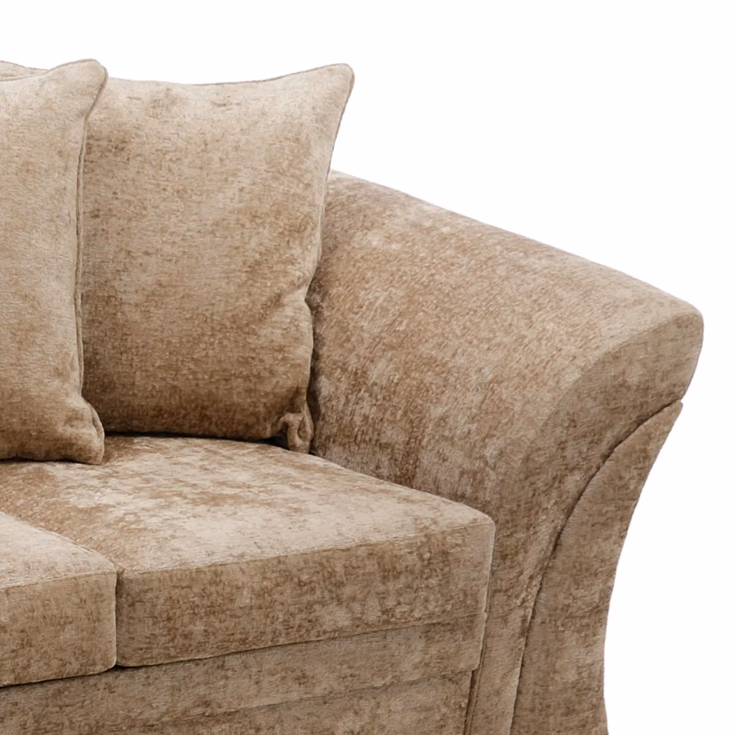 Abakus Direct Farrow Left Facing L-Shaped Corner Sofa in Brown Crushed Chenille with Scatter Cushions, W: 230 cm x D: 85 cm x H: 85 cm – 3