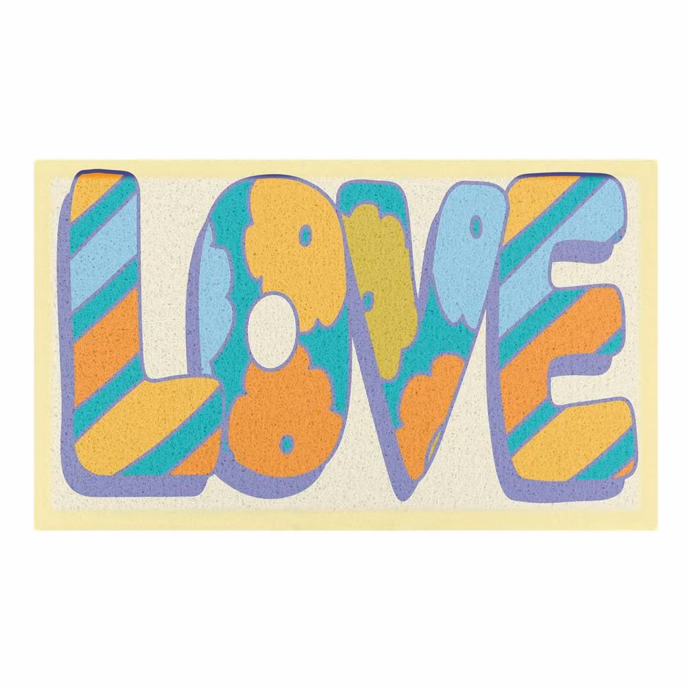 Artsy Mats Elizabeth Olwen Love Indoor/Outdoor Doormat in Beige and Multicolour, W/D/H: 70 x 40 cm – 2
