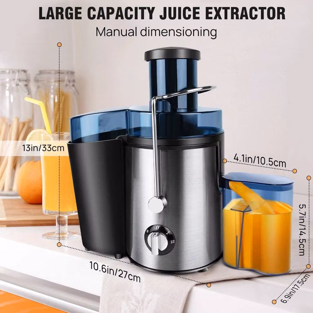 EONLION 1000W Centrifugal Juicer Machine for Whole Fruit and Vegetables in Silver – 2