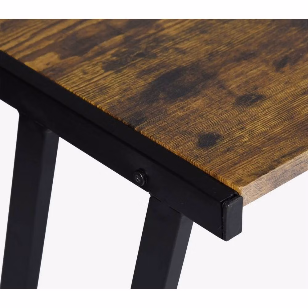 VOGREX Vintage Brown and Black Computer Writing Desk for Home Office, W/D/H: 90 x 48 x 75 cm – 2