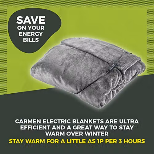Tower C81149GRY Grey Flannel Fleece Heated Wearable Blanket with 4 Heat Settings, W: 183 cm, D: 155 cm – 3