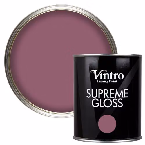 Vintro High Gloss Water Based Interior and Exterior Paint for Walls, Wood and Trim, 1 Litre, Aubergine - Old Mauve