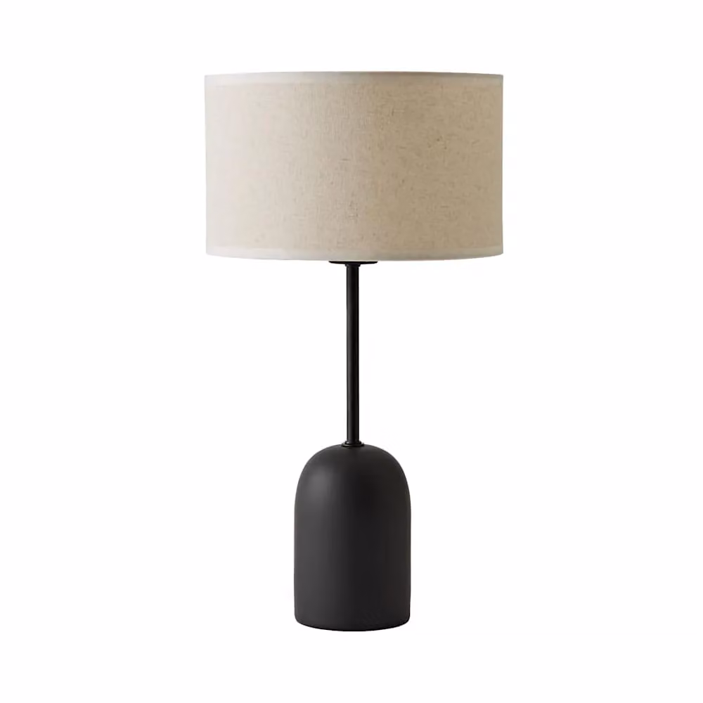 ValueLights Kaiden Black Dome Table Lamp with White Linen Drum Shade – 2