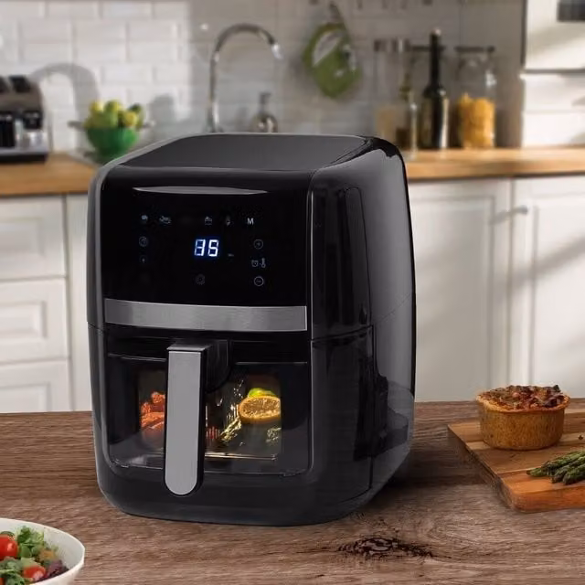 Daewoo 8 Litre Dual Zone Digital Air Fryer with Window and Divider in Black