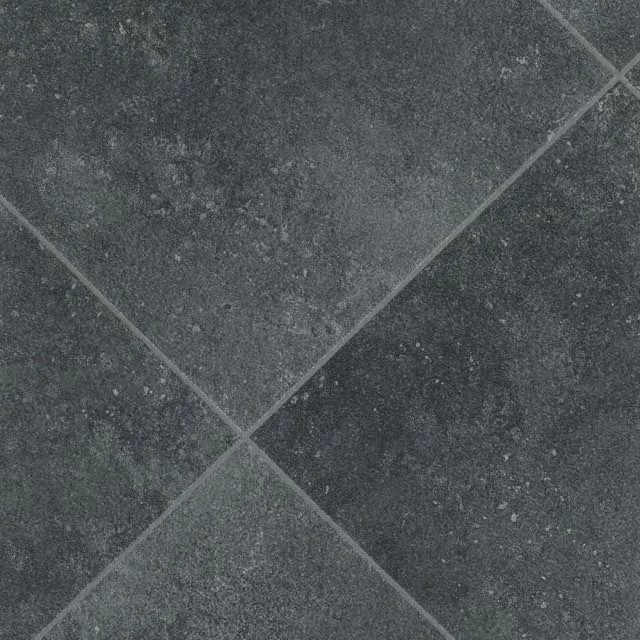 Vinyl Flooring UK Black Stone Tile Effect 2.0mm Vinyl Flooring, W: 200 cm, L: 500 cm