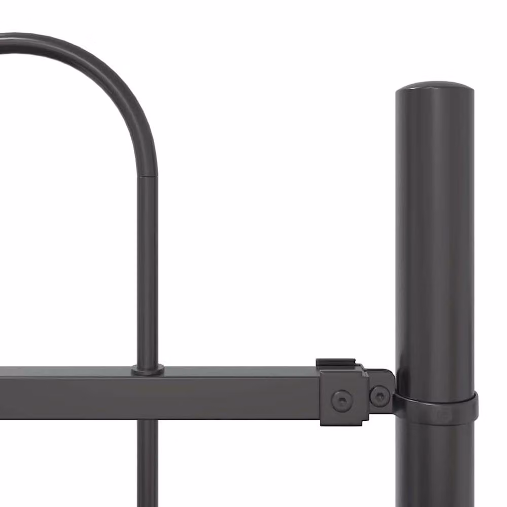 Berkfield Home Grey Powder-Coated Steel Garden Fence with Hoop Top, W: 6.8 m, H: 1.5 m – 3