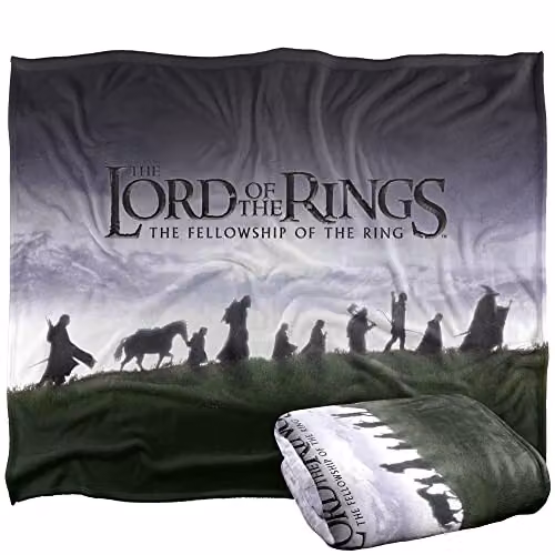 LOGOVISION Lord of the Rings Silky Touch Super Soft Throw Blanket, Multicolour and White, W/D: 152 x 127 cm – 1