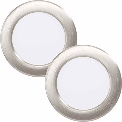Loops 2 Pack Silver Metal LED Recessed Wall and Ceiling Flush Downlights