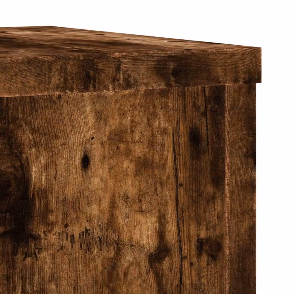 Berkfield Home Set of 2 Modern Plant Stands in Smoked Oak Brown, W/D/H: 20 x 20 x 30 cm – 5