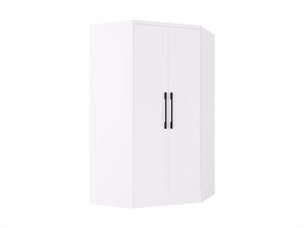 AURALI 2-Door Modern Corner Wardrobe in White, W: 101 cm, H: 182 cm – 2