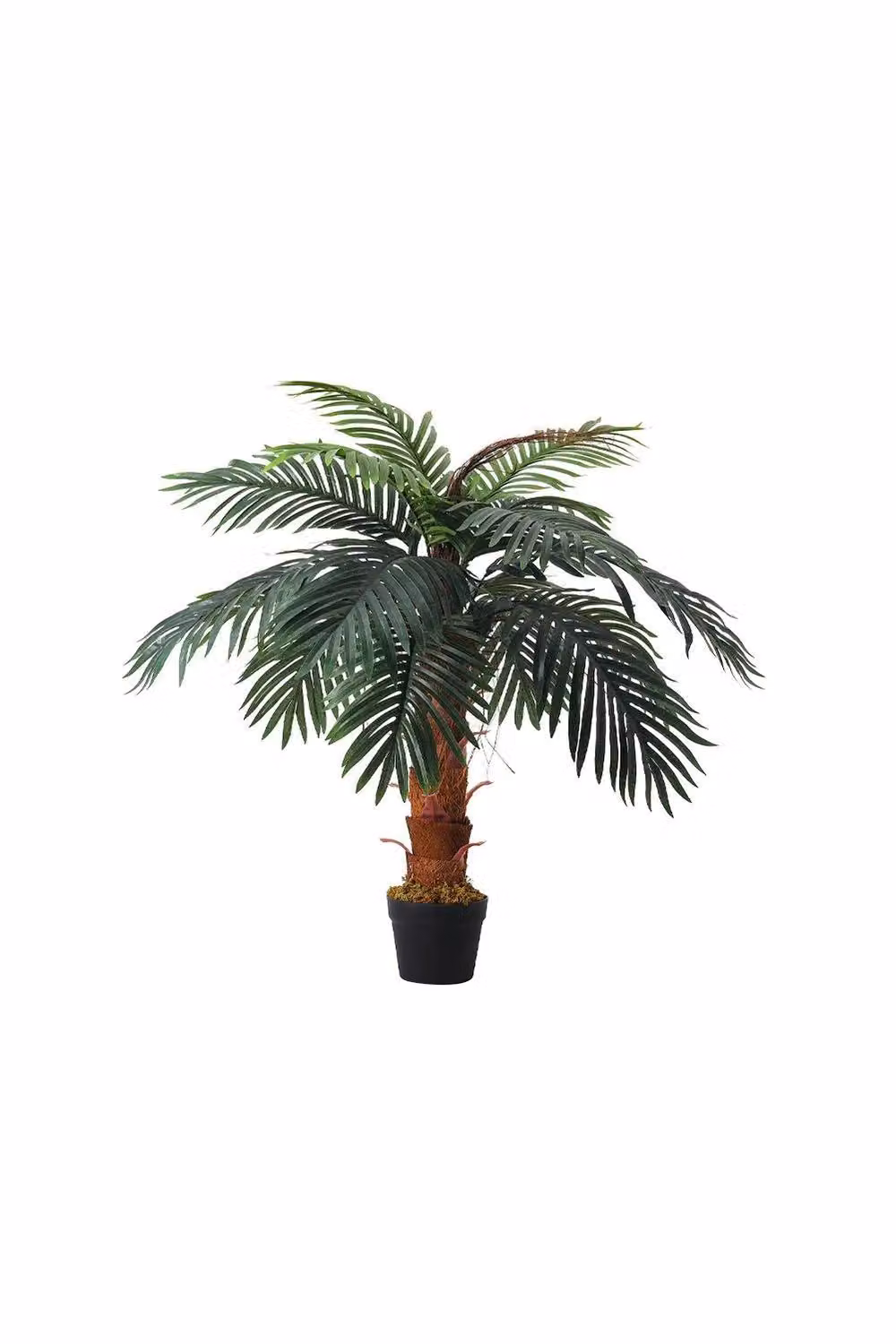 H&O Direct Artificial Potted Palm Tree for Tabletop Decoration in Green and Brown – 2