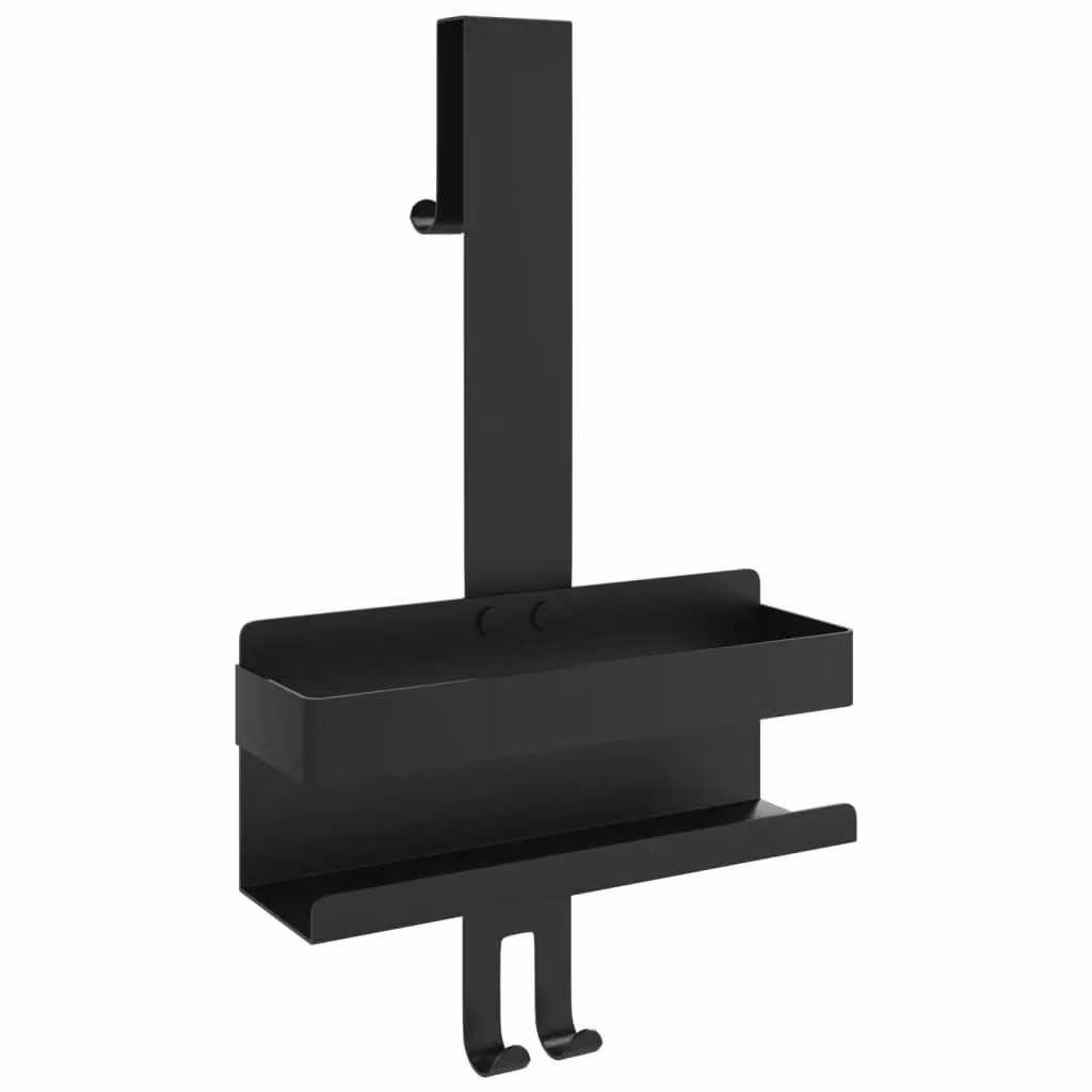 Berkfield Home Hanging Shower Caddy in Matt Black Brushed 304 Stainless Steel – 2