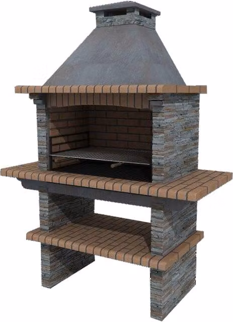 Callow Mediterrani Slate Charcoal Masonry BBQ in Grey, W/D/H: 238 x 76 x 44 cm – 1