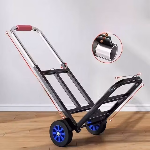 EONLION Folding Hand Trolley in Black Steel – 1
