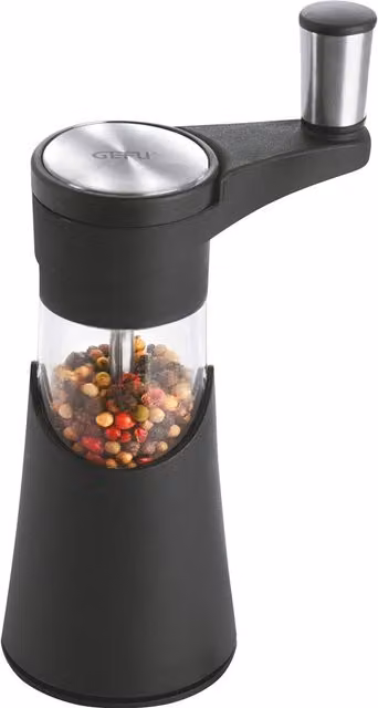 Gefu Aromatico Manual Spice Grinder with Crank Handle in Black with Ceramic and Glass Components – 1