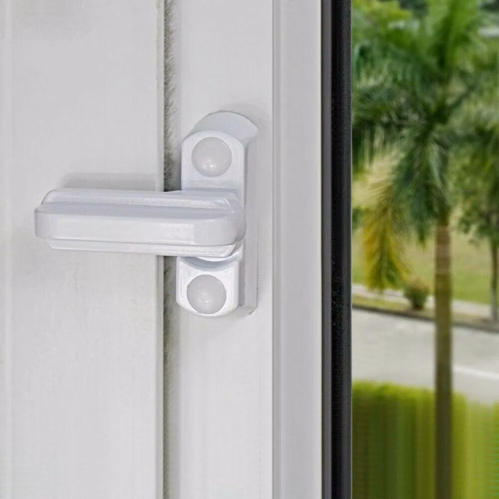 NESTLUNE 10 Pack White UPVC Window Safety Locks and Door Sash Jammers – 4