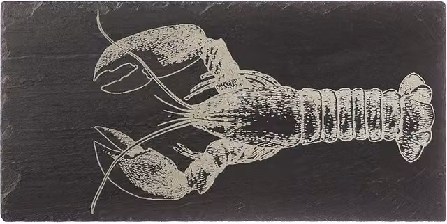 Selbrae House Slate Table Runner with Lobster Design in Dark Grey – 1