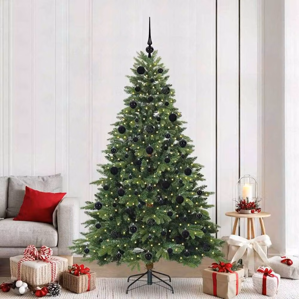 Berkfield Home Beautiful Artificial Green Christmas Tree with 300 Warm White LEDs, Height: 210 cm – 2