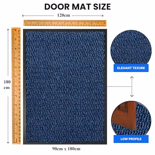 KAV Non-Slip Washable Indoor and Outdoor Rug in Blue and Black, W/D: 120 x 180 cm – 7
