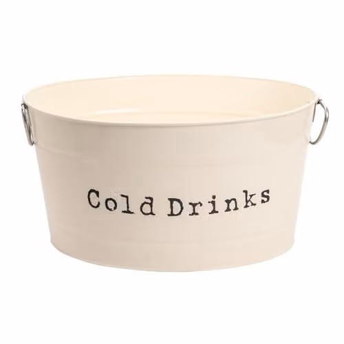 Harbour Housewares Metal Drinks Cooler Bucket in Beige